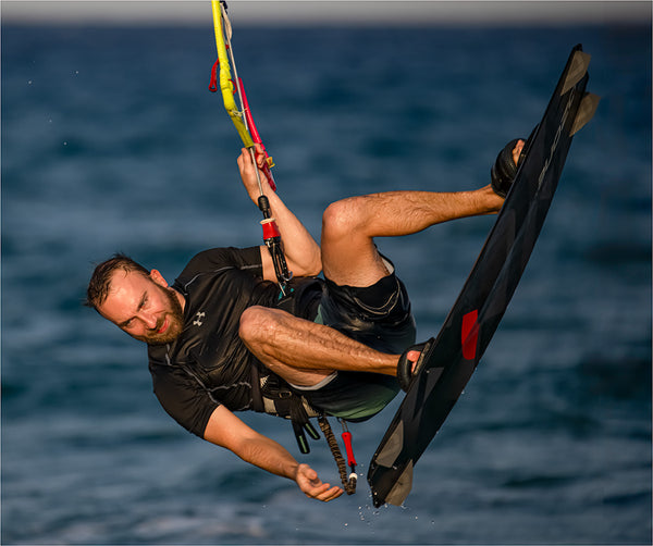 Kiteboarding in motion