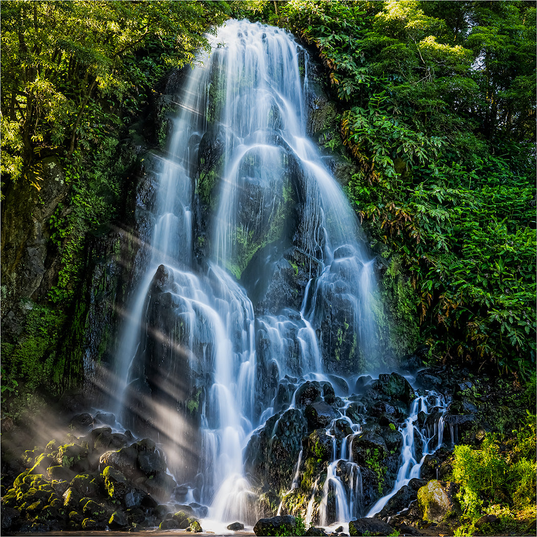 Sunrays over Waterfall ,Sao Miguel Island